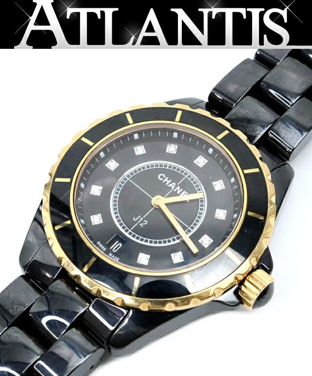 CHANEL J12 11P Diamond Ceramic K18PG Watch Size ONE SIZE