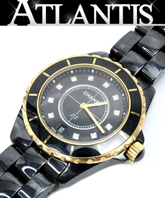 CHANEL J12 11P Diamond Ceramic K18PG Watch Size ONE SIZE