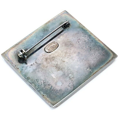 CHANEL Silver Coco Mark Plate Brooch