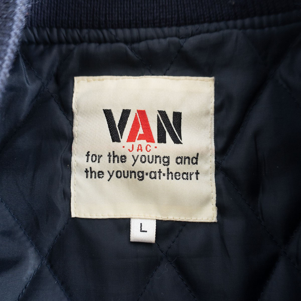 VAN JAC Leather sleeve varsity jacket Size L