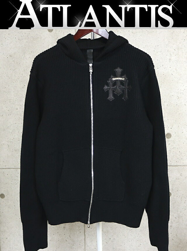CHROME HEARTS Cashmere 3 Cemetery Cross Zip Hoodie Size L