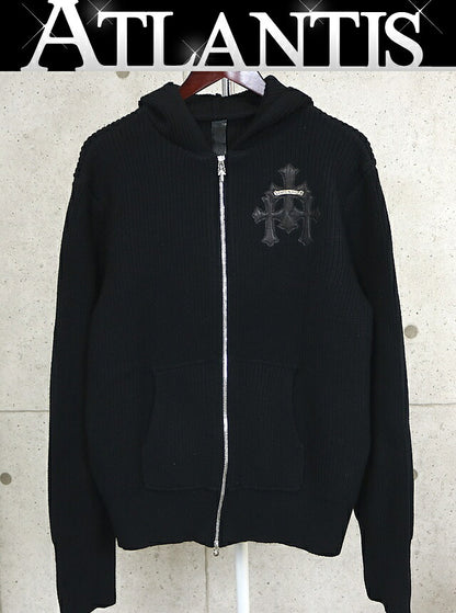 CHROME HEARTS Cashmere 3 Cemetery Cross Zip Hoodie Size L