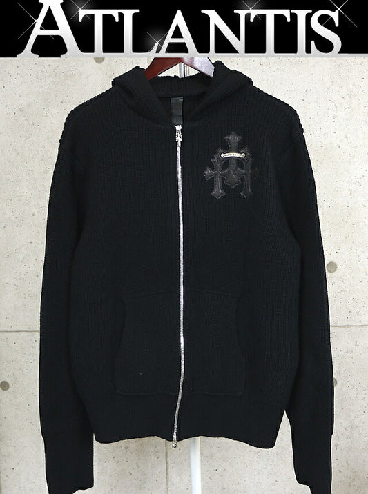 CHROME HEARTS Cashmere 3 Cemetery Cross Zip Hoodie Size L