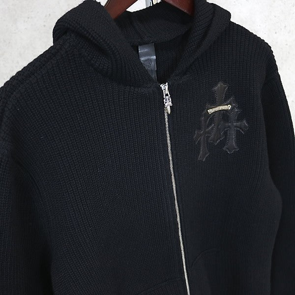 CHROME HEARTS Cashmere 3 Cemetery Cross Zip Hoodie Size L