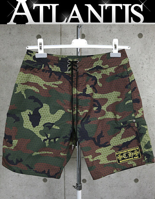 CHROME HEARTS Camo Swim Shorts Khaki Size 32