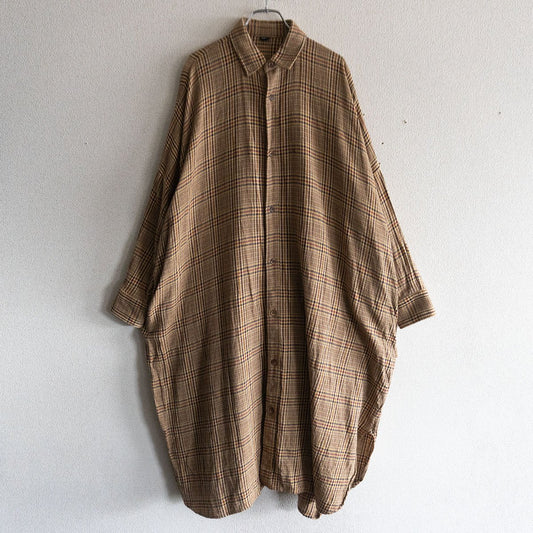 45R Indian Thin Flannel Relaxed Big Shirt Dress Size XS