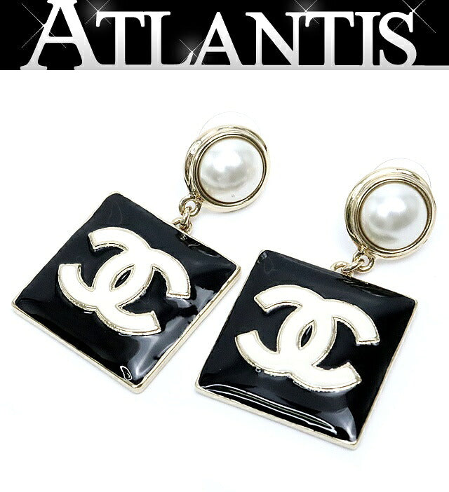 CHANEL Coco Mark Drop Stud Earrings Gold B22A Size ONE SIZE