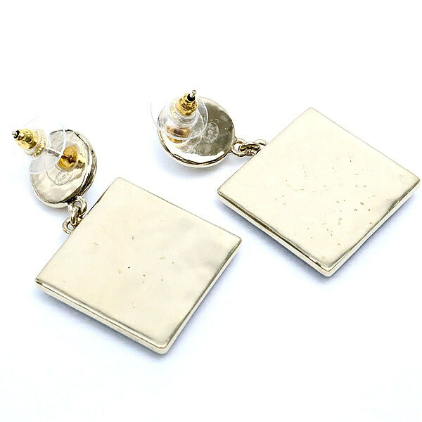 CHANEL Coco Mark Drop Stud Earrings Gold B22A Size ONE SIZE