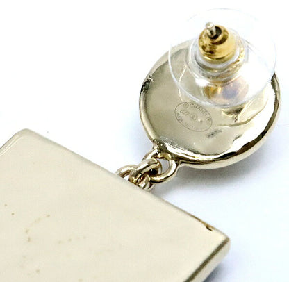 CHANEL Coco Mark Drop Stud Earrings Gold B22A Size ONE SIZE