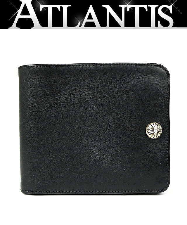 CHROME HEARTS 1 Snap Cross Button Leather Size ONE SIZE
