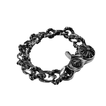 CHROME HEARTS FNCY CHN LNK Clip Bracelet Silver