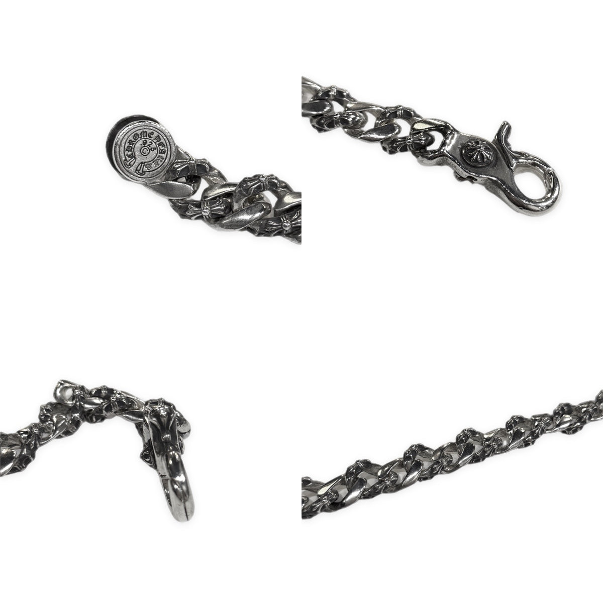 CHROME HEARTS FNCY CHN LNK Clip Bracelet Silver