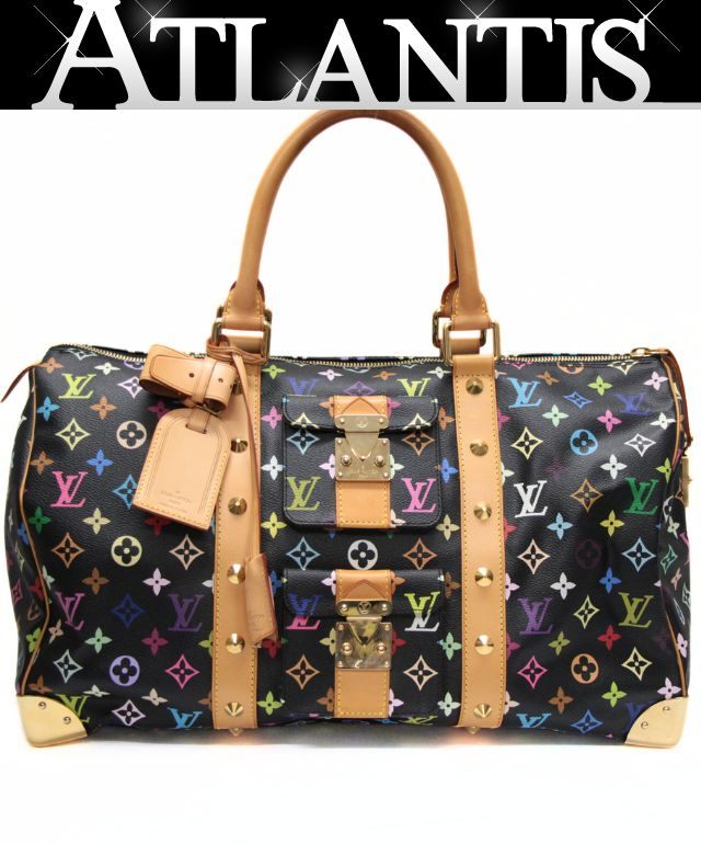 Louis Vuitton Keepall 45 Monogram Bag Black Size ONE SIZE