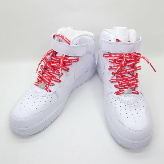 Supreme x Nike Air Force 1 Mid SP White Sneakers