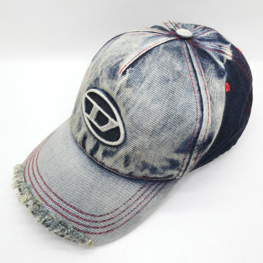 DIESEL A06467 Distressed Denim Baseball Cap