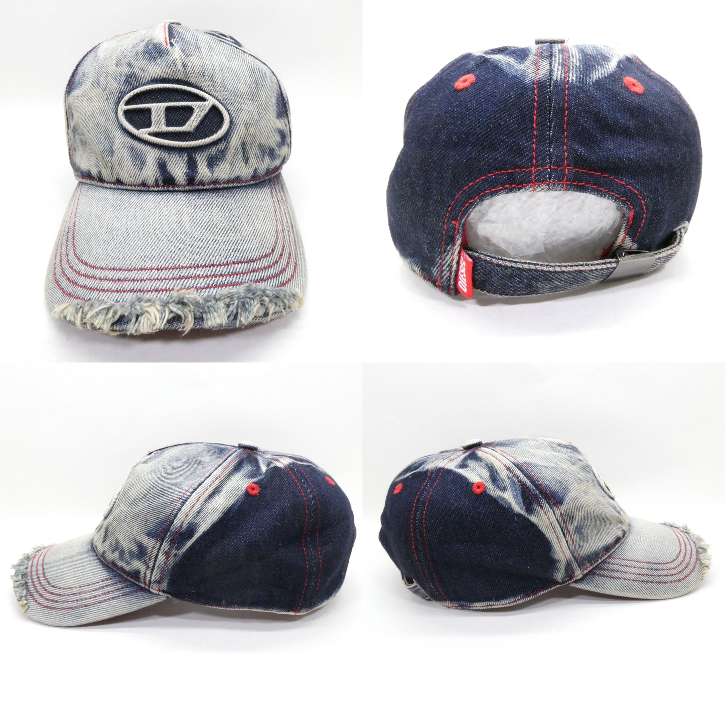 DIESEL A06467 Distressed Denim Baseball Cap
