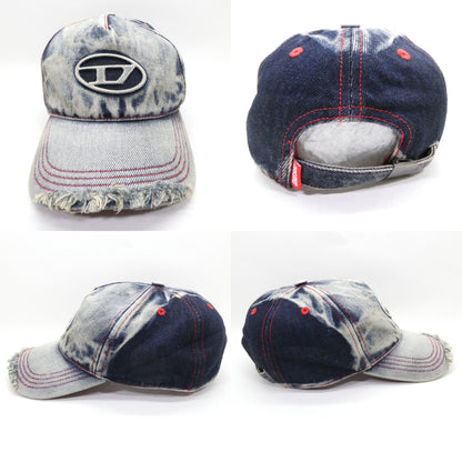 DIESEL A06467 Distressed Denim Baseball Cap