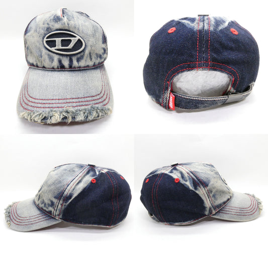 DIESEL A06467 Distressed Denim Baseball Cap