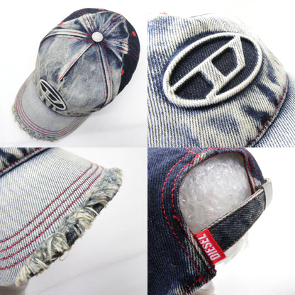 DIESEL A06467 Distressed Denim Baseball Cap
