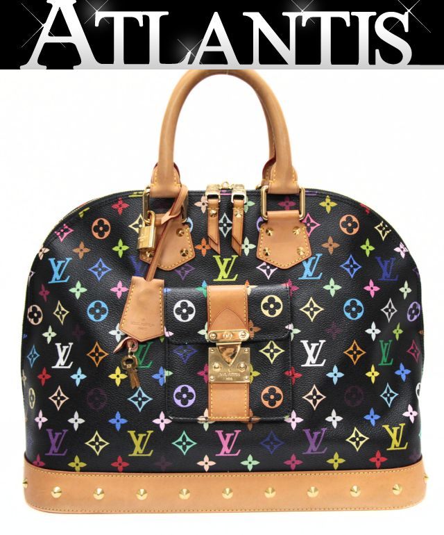 Louis Vuitton Alma GM Monogram Handbag Black Size ONE SIZE