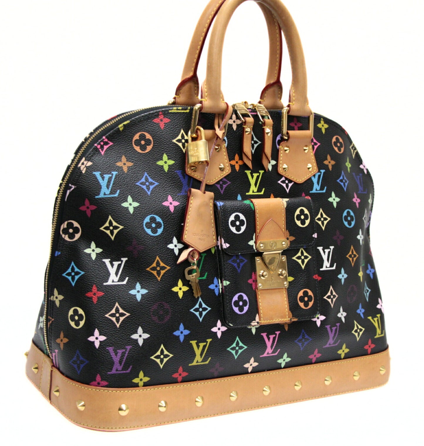 Louis Vuitton Alma GM Monogram Handbag Black Size ONE SIZE
