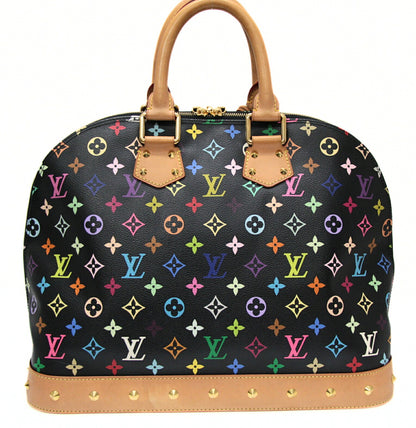 Louis Vuitton Alma GM Monogram Handbag Black Size ONE SIZE