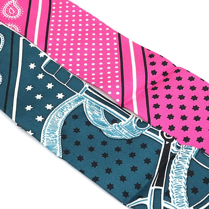 HERMES Eperon D'Or Cut Silk Scarf Pink Multi-Color