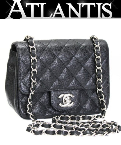 CHANEL Mini Matelasse 17 Caviar Bag Black Size ONE SIZE