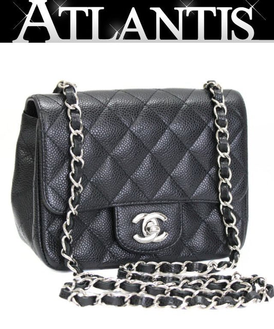 CHANEL Mini Matelasse 17 Caviar Bag Black Size ONE SIZE