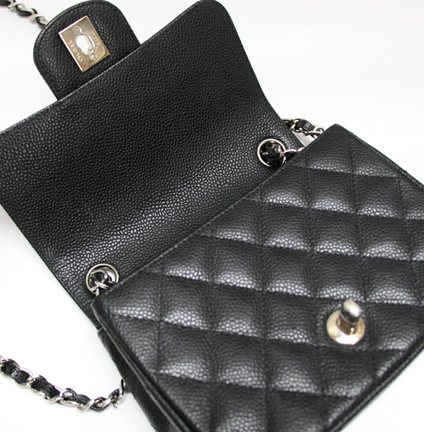 CHANEL Mini Matelasse 17 Caviar Bag Black Size ONE SIZE