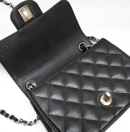 CHANEL Mini Matelasse 17 Caviar Bag Black Size ONE SIZE