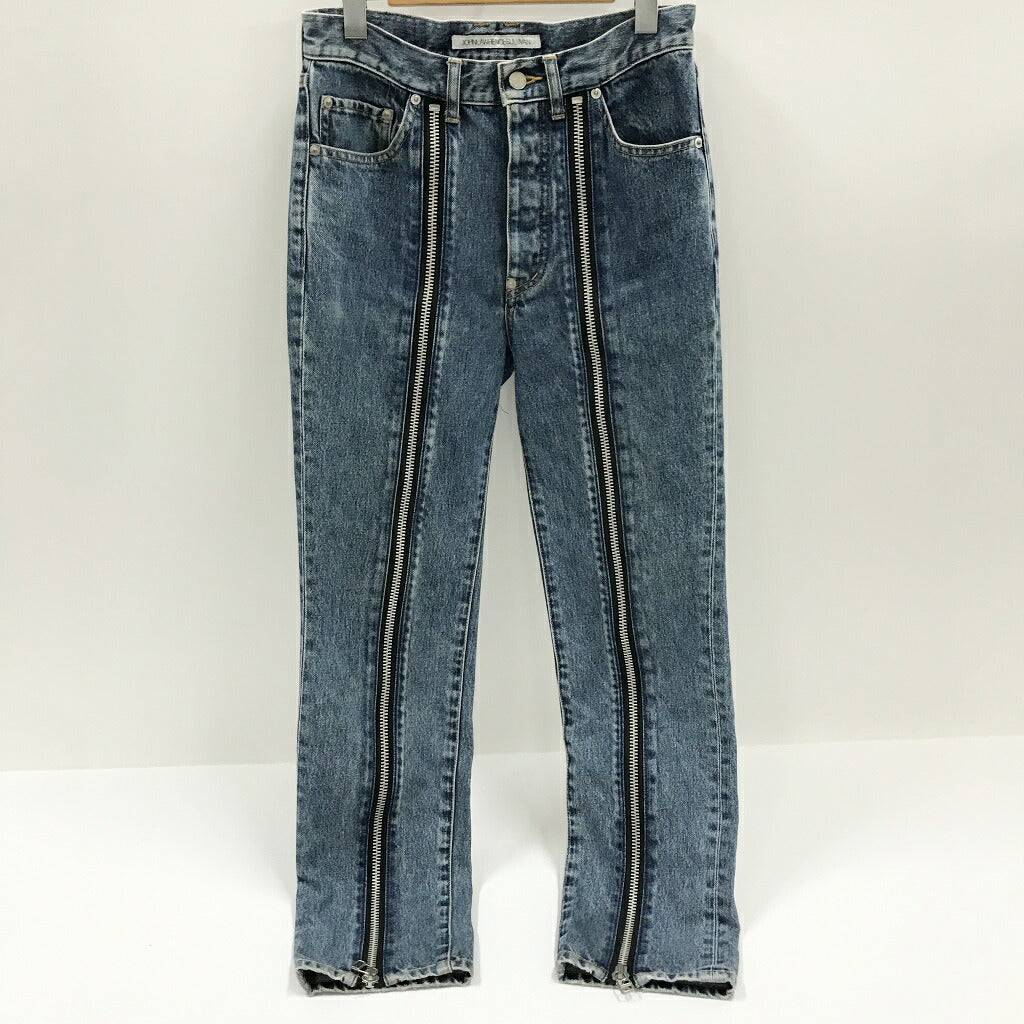 JOHN LAWRENCE SULLIVAN Bleached Zipped Denim Jeans Size 44