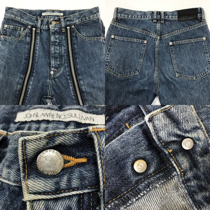 JOHN LAWRENCE SULLIVAN Bleached Zipped Denim Jeans Size 44