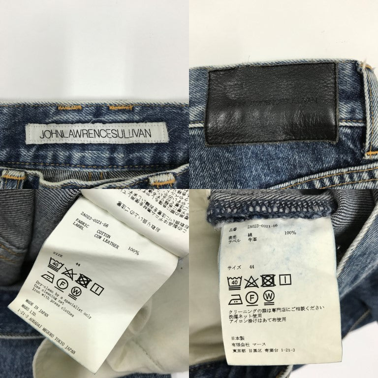 JOHN LAWRENCE SULLIVAN Bleached Zipped Denim Jeans Size 44
