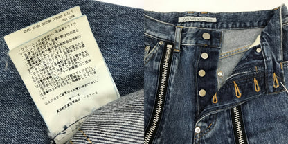JOHN LAWRENCE SULLIVAN Bleached Zipped Denim Jeans Size 44