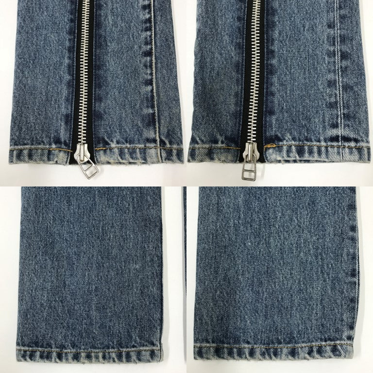 JOHN LAWRENCE SULLIVAN Bleached Zipped Denim Jeans Size 44