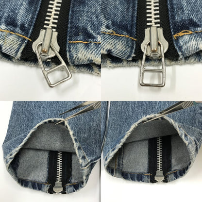 JOHN LAWRENCE SULLIVAN Bleached Zipped Denim Jeans Size 44