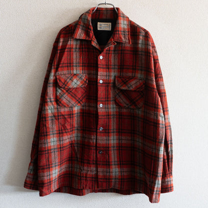 Towncraft 60S Wool Check Open Shirt Size L