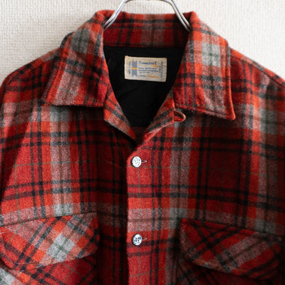 Towncraft 60S Wool Check Open Shirt Size L
