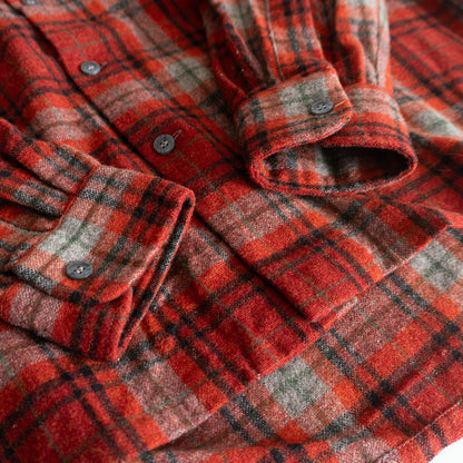 Towncraft 60S Wool Check Open Shirt Size L