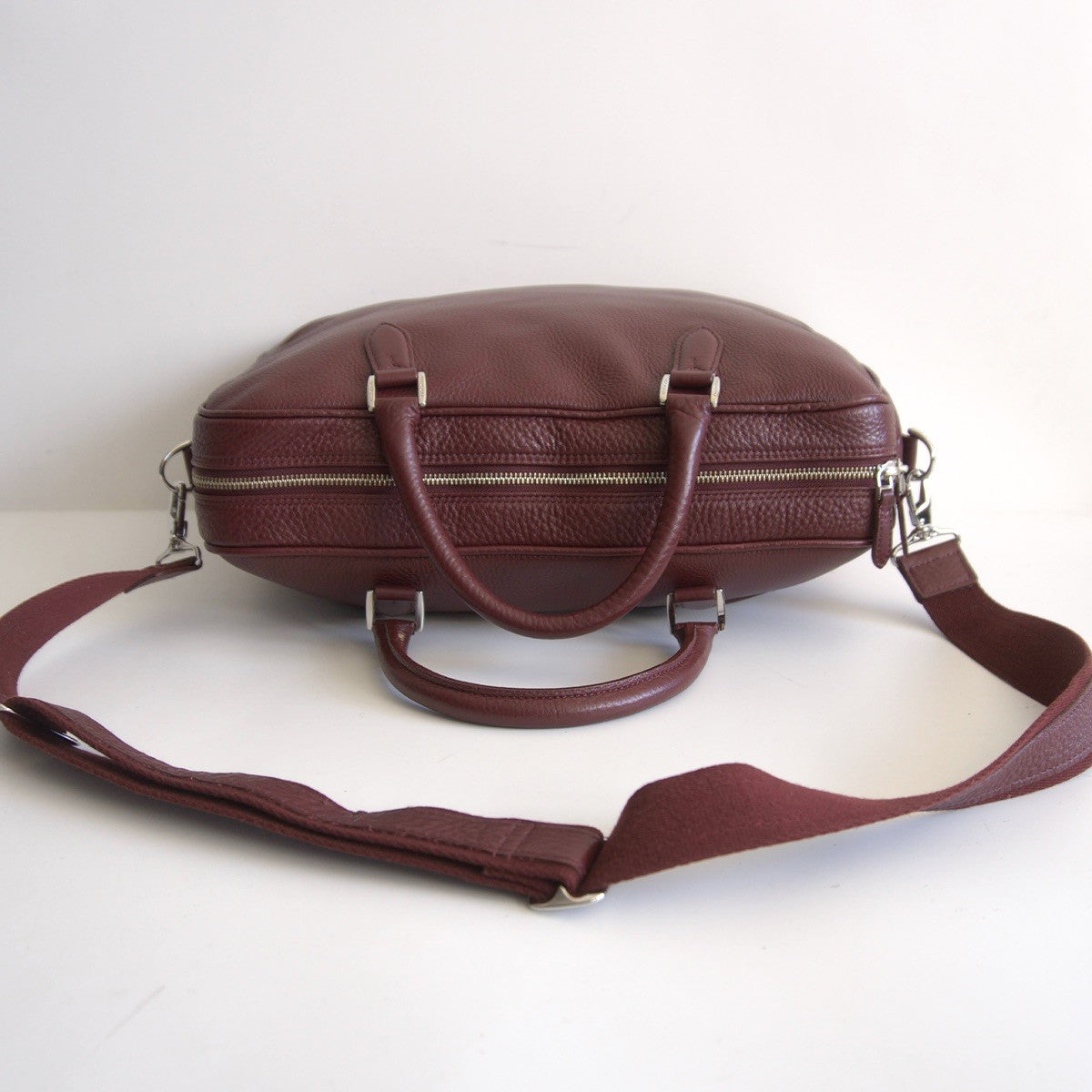PELLE MORBIDA Maiden Voyage Convertible Brief Bag Red
