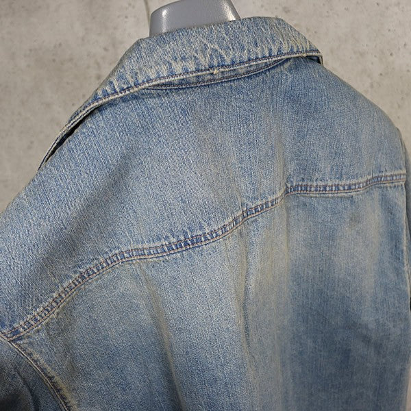 PRADA Denim Short Sleeve Shirt Jacket Blue Size M