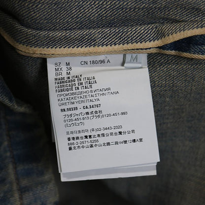 PRADA Denim Short Sleeve Shirt Jacket Blue Size M