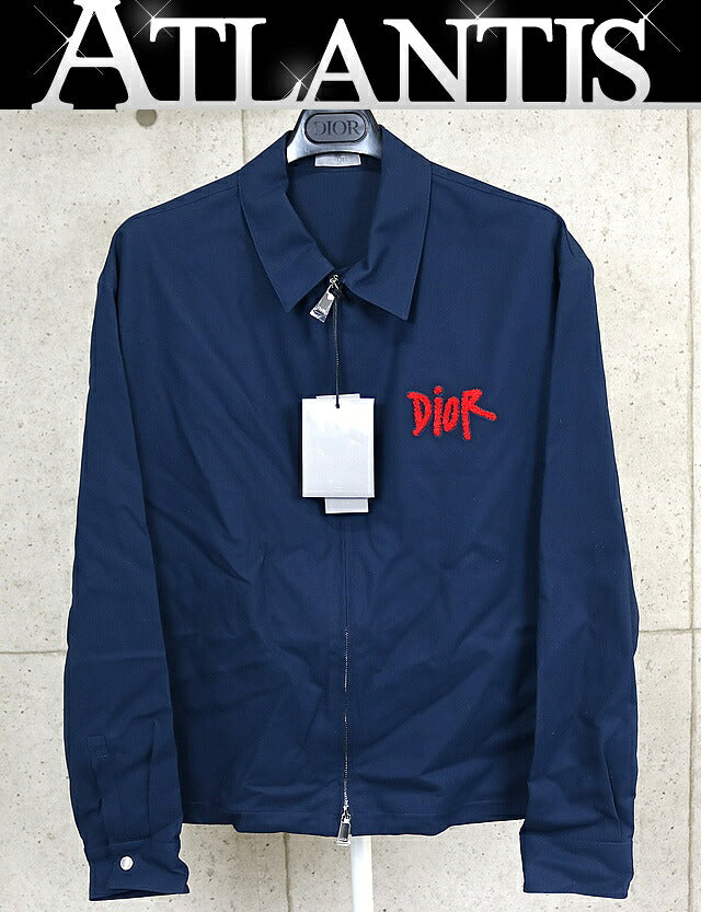 Dior x Stussy Double Zip Cotton Jacket Navy Size 41