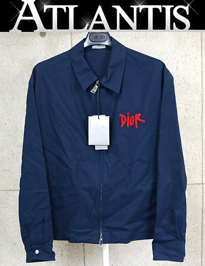 Dior x Stussy Double Zip Cotton Jacket Navy Size 41