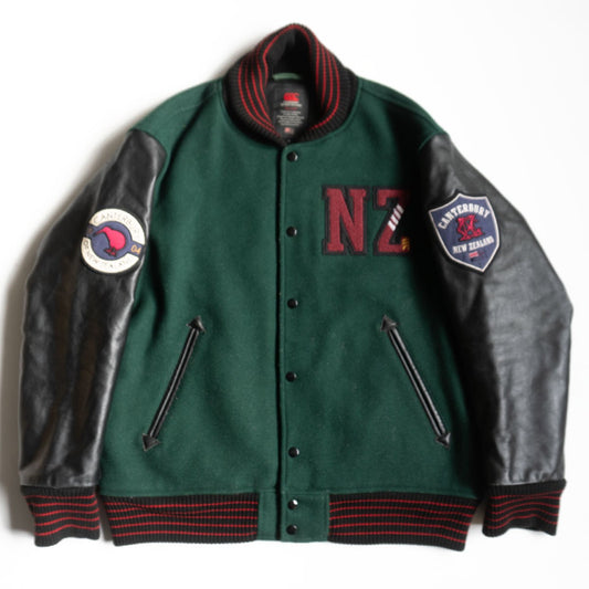CANTERBURY Embellished Leather Varsity Jacket Size XL