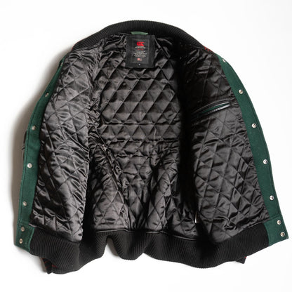 CANTERBURY Embellished Leather Varsity Jacket Size XL