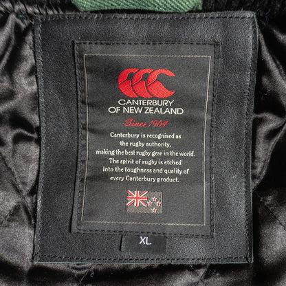 CANTERBURY Embellished Leather Varsity Jacket Size XL