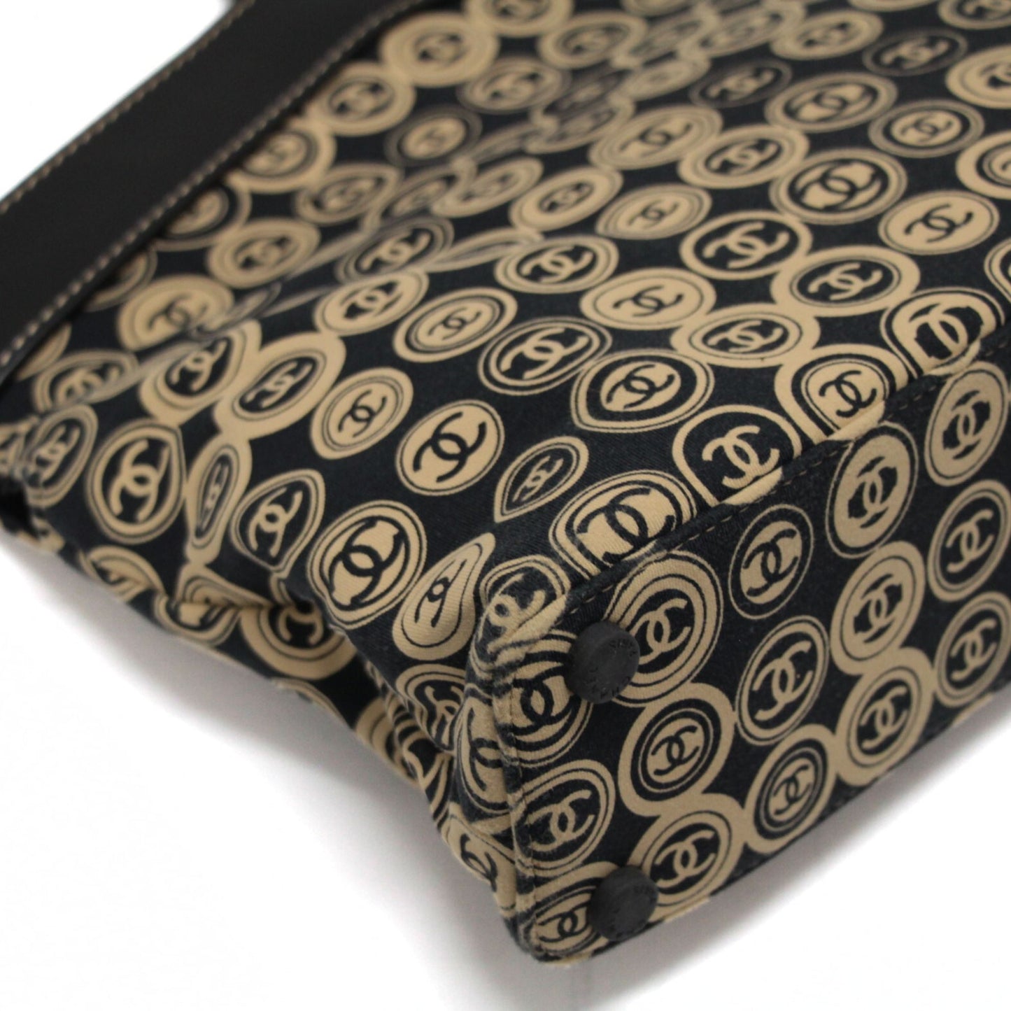 CHANEL Vintage Coco Mark Pattern Handbag Black Size ONE SIZE