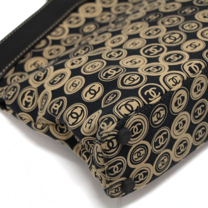 CHANEL Vintage Coco Mark Pattern Handbag Black Size ONE SIZE
